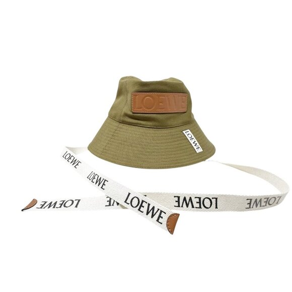 Loewe Fisherman Hat Bucket sand Beige womens Size 57 logo ribbon ties - Picture 13 of 13